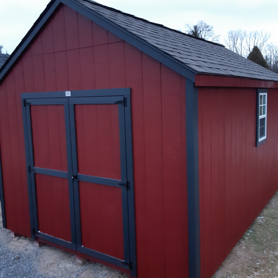 Portable shed storage cottage betterwaysheds window red
