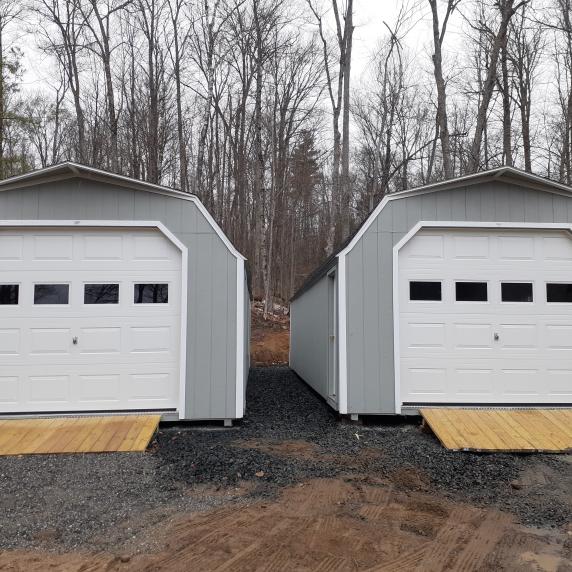 gambrel roof garages ramps x2