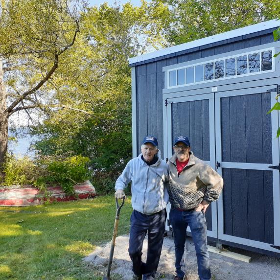 Lean-to style shed grey