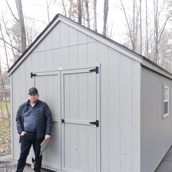 Painted Garden Storage Shed with Double Doors and window