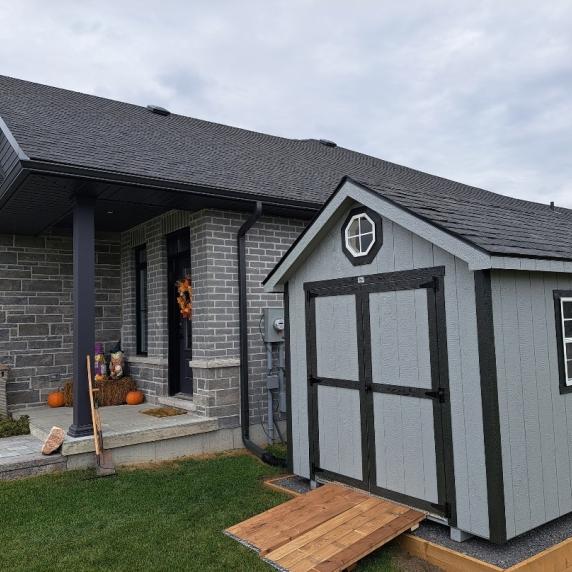 Cape Cod shed installed in Belleville Ontario Better Way Sheds